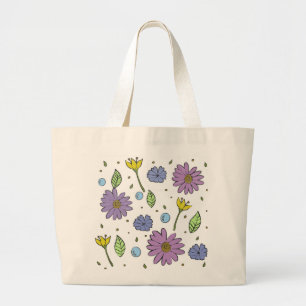 Bolsa Jumbo Com Flores Quirky Brilhantes
