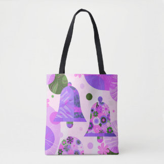Bolsa moderna tote floral roxa suave