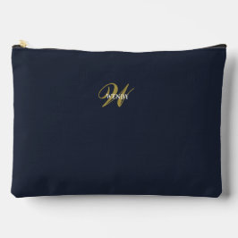 Bolsa Personalizada Azul Marinho Dourado Monograma