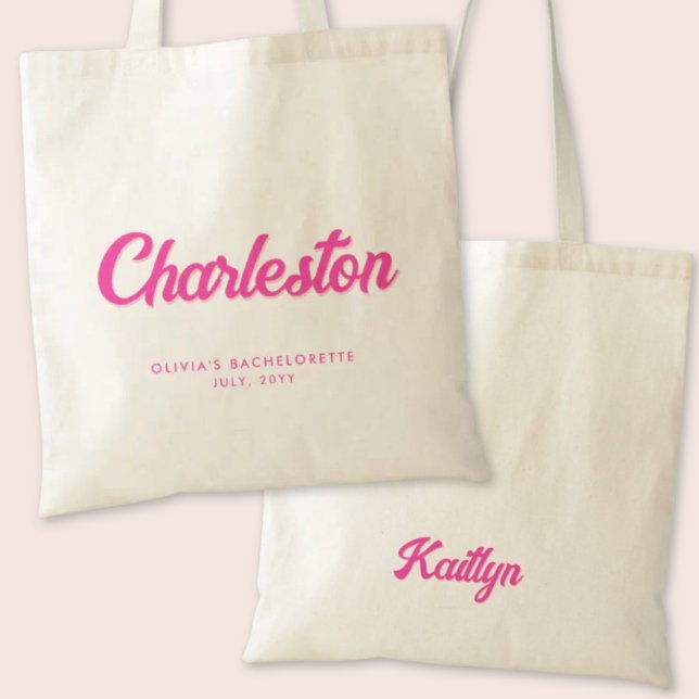 Bolsa Personalizada da Festa de solteira do Charle (Charleston Bachelorette Party Tote Bag)