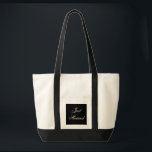 Bolsa recem casados<br><div class="desc">Bolsa grande mostrado em natural/preto. Texto: Recem casados. Personalize este item ou comprar como está. com.</div>