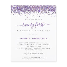 Bolsa Roxa de Orçamento Convidar 20 Primeiros Part