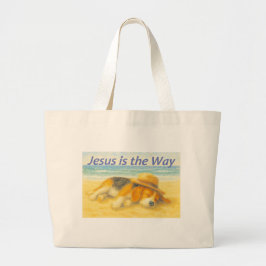 Bolsa tela Beach with a Hat - "Jesus is the Way"