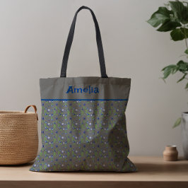 Bolsa Tote С Ute Blueberry com nome para cinza