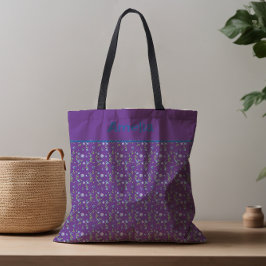 Bolsa Tote С ute Blueberry nome do padrão roxo