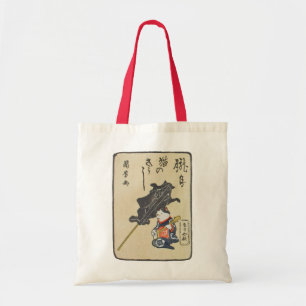 Bolsa Tote 三味線を弾く猫, gato do 国芳 que joga a g