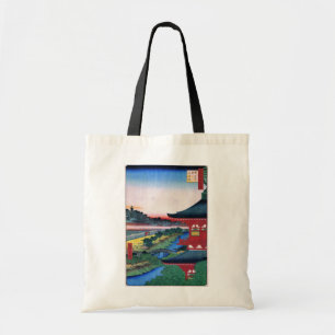 Bolsa Tote 増 上 寺, 重 Templo Vermelho, Hiroshige, Ukiyo-e