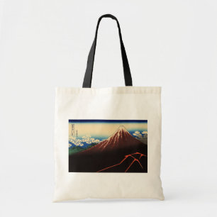 Bolsa Tote 山 下 白 雨, 北 斎 Thunder e Mount Fuji, Hok