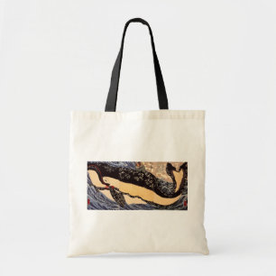Bolsa Tote 巨鯨, baleia grande do 国芳, Kuniyoshi, Ukiyoe