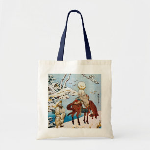 Bolsa Tote 雪の旅人, viajantes do 北斎 na neve, Hokusai