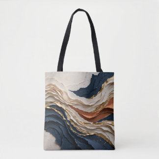 Bolsa Tote 01Papel rasgado sacola de mão abstrata