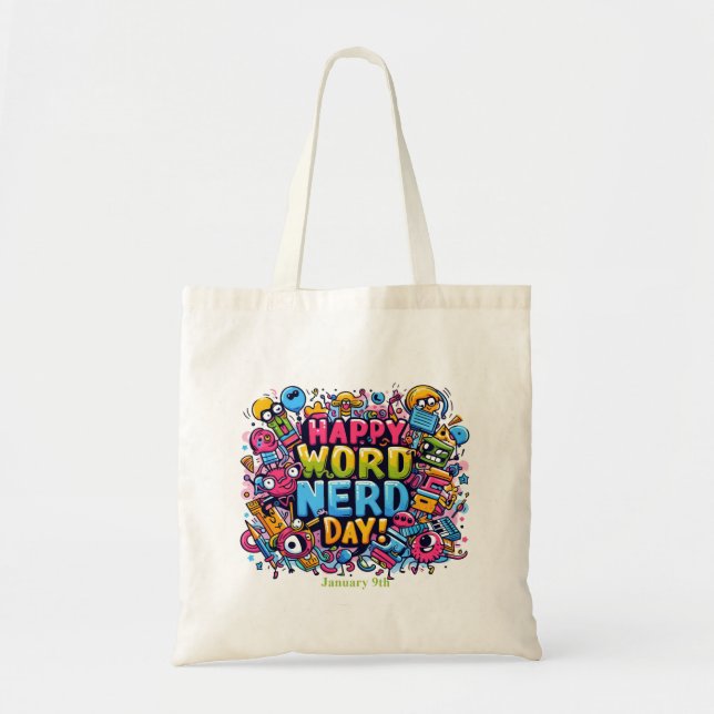Bolsa Tote 09 de janeiro - Dia do Nerd do Word (Frente)