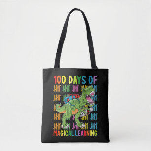 Bolsa Tote 100 Dias De Aprendizado Mágico Escola De Dinossaur