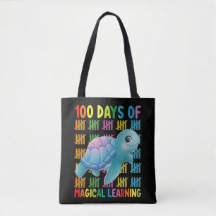 Bolsa Tote 100 Dias De Aprendizado Mágico Escola Tartaruga