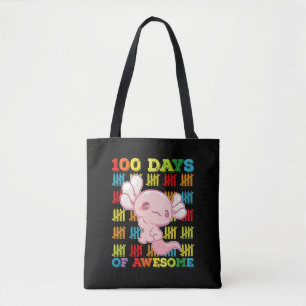 Bolsa Tote 100 Dias De Axolote Incrível 100º Dia De Escola
