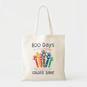 Bolsa Tote 100 dias de camisa mais inteligente da escola para
