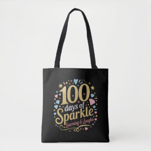 Bolsa Tote 100 Dias de Escola Brilho Aprendizado e Risadas