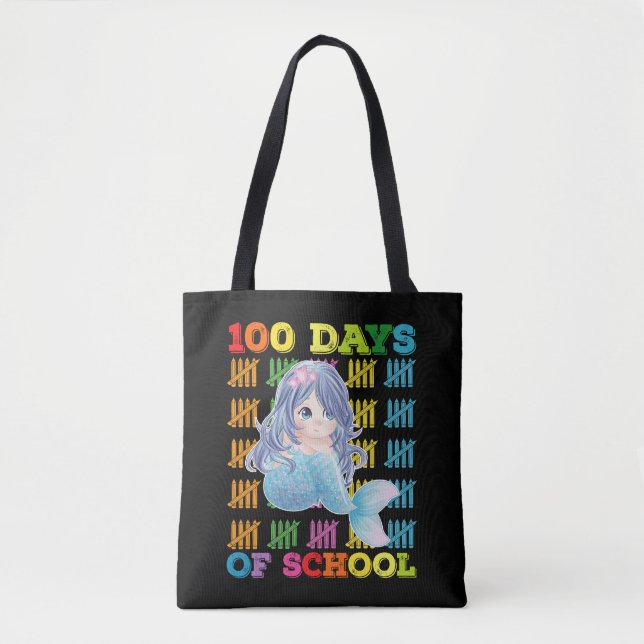 Bolsa Tote 100 Dias De Professora De Sereia Escolar (Frente)