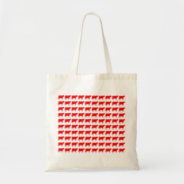 Bolsa Tote 100 Vacas - Vermelho (Frente)