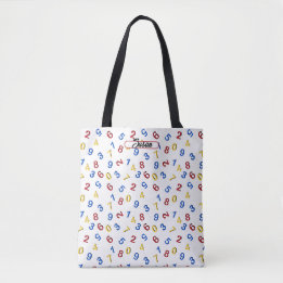 Bolsa Tote 123 Números Vermelho Amarelo Azul