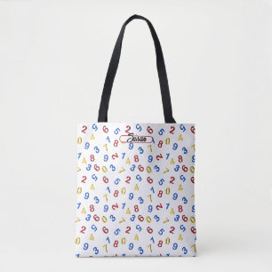Bolsa Tote 123 Números Vermelho Amarelo Azul