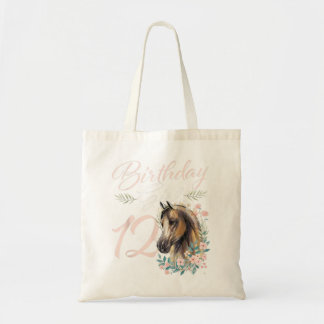 Bolsa Tote 12 Birthday Girl Horse Com Mais De 12 Anos