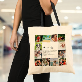 Bolsa Tote 12 Colagem de Fotos Melhor Tia, Definição de Tia