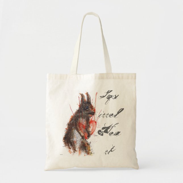 Bolsa Tote 12, saco de Ben, coração do esquilo (Frente)