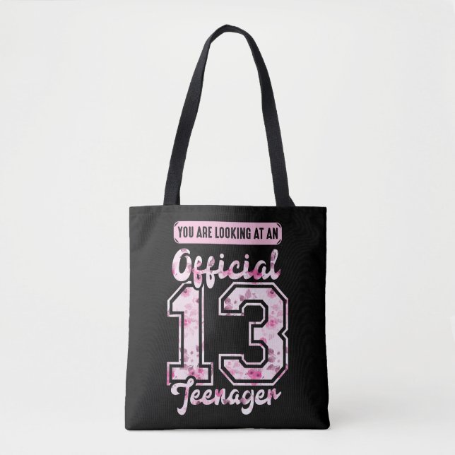 Bolsa Tote 13 de aniversário oficial de 13 anos de adolescent (Frente)