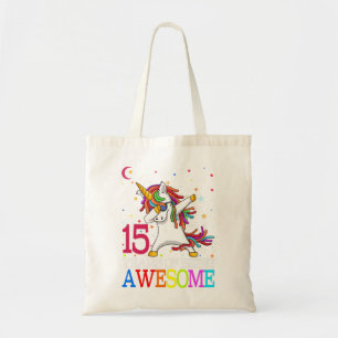 Bolsa Tote 15 Birthday Dabbing Unicorn Party Gift 15 Anos