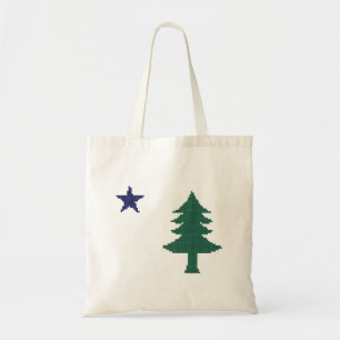 Bolsa Tote 1901 Maine Flag Faux Cross Stitch