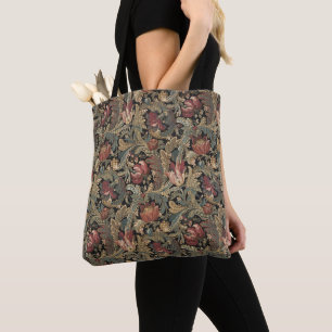 Bolsa Tote 1918 Vintage Rich Floral Tapeçaria Brocade Damask