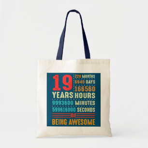 Bolsa Tote 19 Anos De Idade 19. Aniversário Vintage 228 Meses