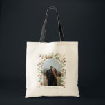 Bolsa Tote 1 fotoarco aquarela botânica floral elegante<br><div class="desc">Moderna e elegante cor d'água,  cor seca botânica,  cores mudas,  arco 1 foto Natal,  aniversário,  design de presente de bolsa de casamento.</div>