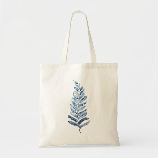 Bolsa Tote 1 indigo fern watercolor (Frente)