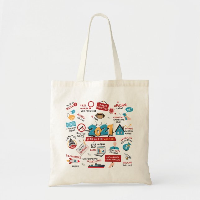 Bolsa Tote 2021 Acontecimentos Comemorativos do Ano da Vacina (Frente)