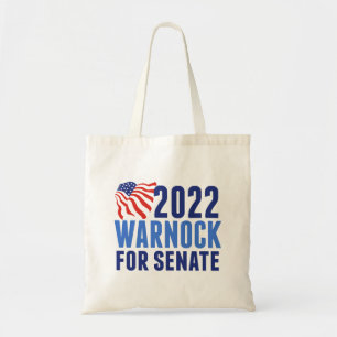 Bolsa Tote 2022 Warnock para Senado dos EUA, Geórgia, bandeir