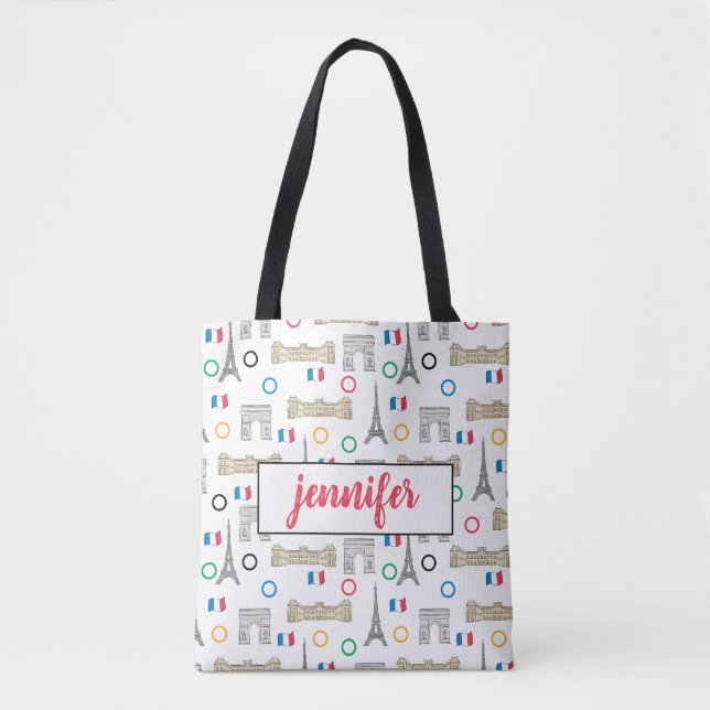 Bolsa Tote 2024 Paris França Games Summer Personalizados (Frente)