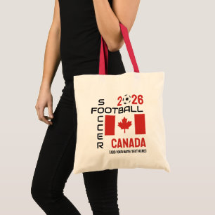 Bolsa Tote 2026 Bandeira Personalizada do Canadá Futebol CANA
