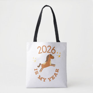 Bolsa Tote 2026 É Meu Ano Ano do Cavalo Fofo