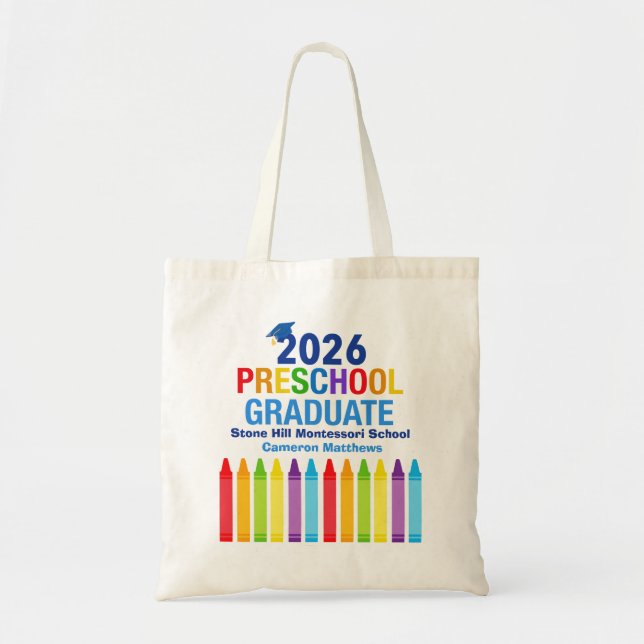 Bolsa Tote 2026 Preschool Graduate Cute Custom Graduation (Frente)