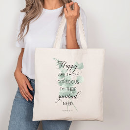 Bolsa Tote 2026 Texto do Ano JW Mateus 5:3 com Eucalipto