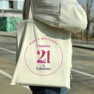 Bolsa Tote 21 e aniversário de 21 anos fabuloso presente