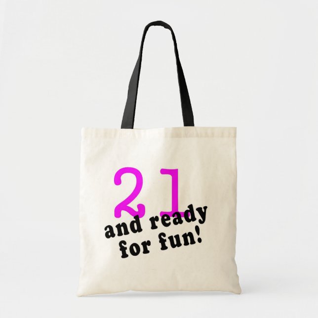 Bolsa Tote 21 e apronte para o rosa do divertimento (Frente)