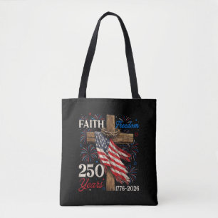 Bolsa Tote 250 Anos Fé e Liberdade Camisetas 4 de Julho Chr
