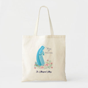 Bolsa Tote 25 aniversário da vida religiosa Nun Flor Rosa