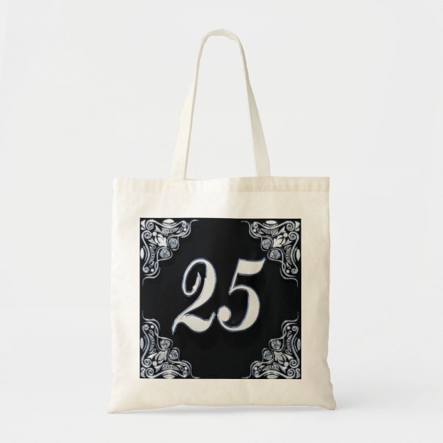 Bolsa Tote 25 Aniversário ou Aniversário Regente Negro (Frente)