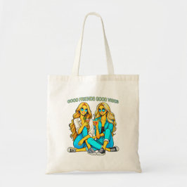 Bolsa Tote 2 Blondinen Good Friends Good Vibes mit Cocktail