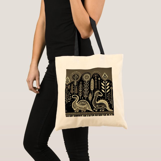 Bolsa Tote 2 dinauscultadores com floresta escura (Frente (produto))