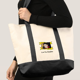 Bolsa Tote 2 fotos amo você vó amarela